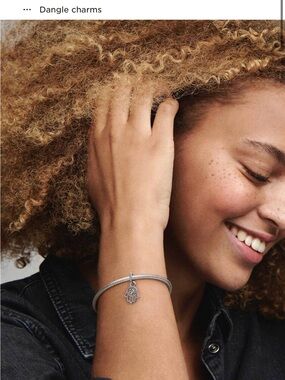 Pandora Silver Hamsa Charm Double-Strand Bracelet - Women Jewelry